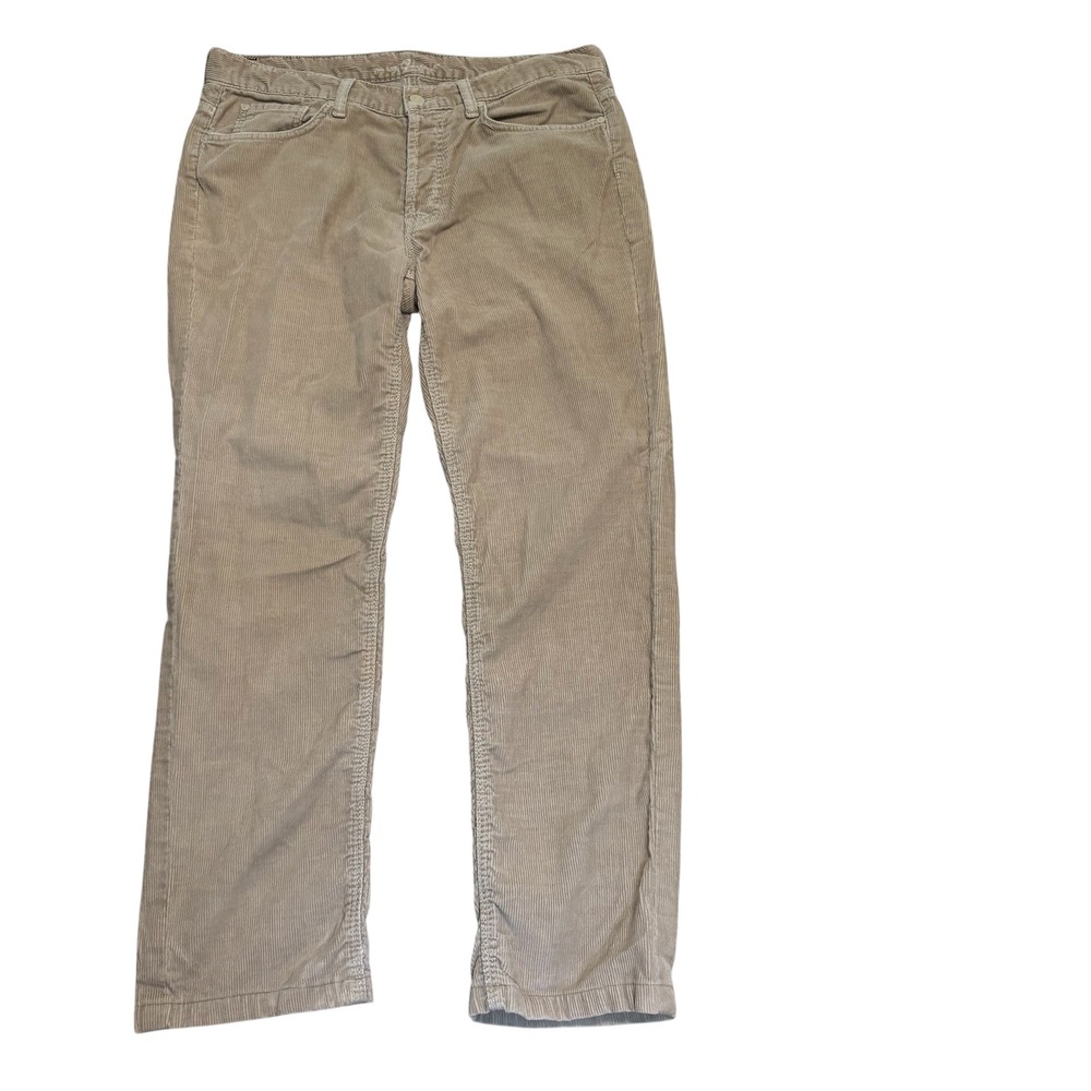7 For All Mankind Corduroy Pant Men 33 Slouchy Button Fly Regular Fit Tan Pocket
